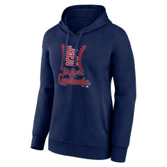 St. Louis Cardinals Women's Personalized Name & Number Fastball Pullover Hoodie Navy