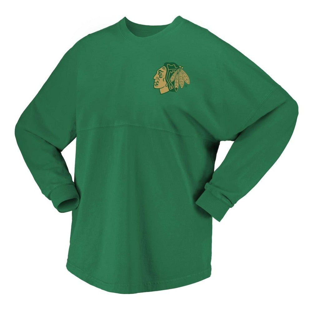Chicago Blackhawks Fanatics Women's St. Patrick's Day Spirit Jersey T-Shirt - Kelly Green T-shirts