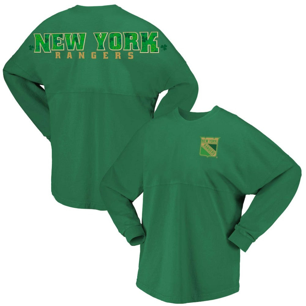 New York Rangers Fanatics Women's St. Patrick's Day Spirit Jersey T-Shirt - Kelly Green T-shirts