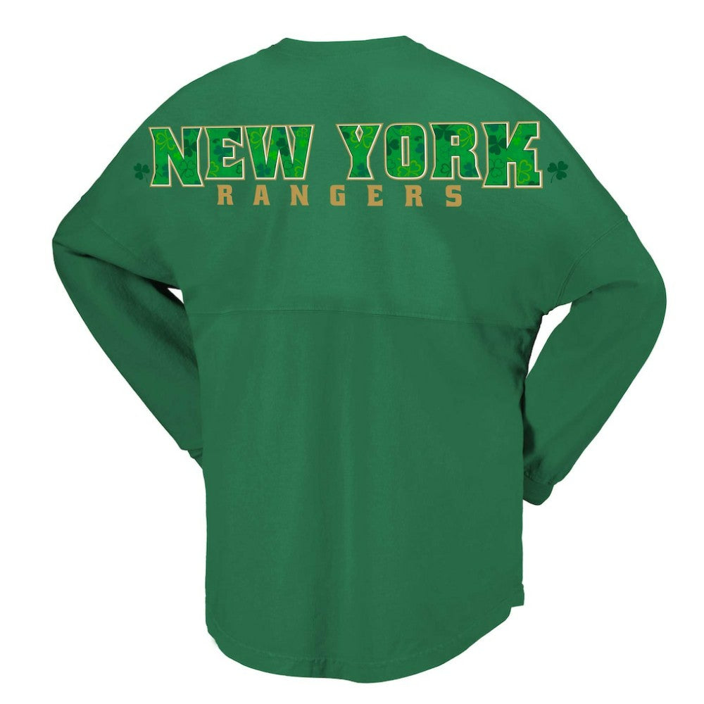 New York Rangers Fanatics Women's St. Patrick's Day Spirit Jersey T-Shirt - Kelly Green T-shirts