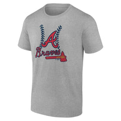 Atlanta Braves Personalized Name & Number Fastball T-Shirt Heather Gray