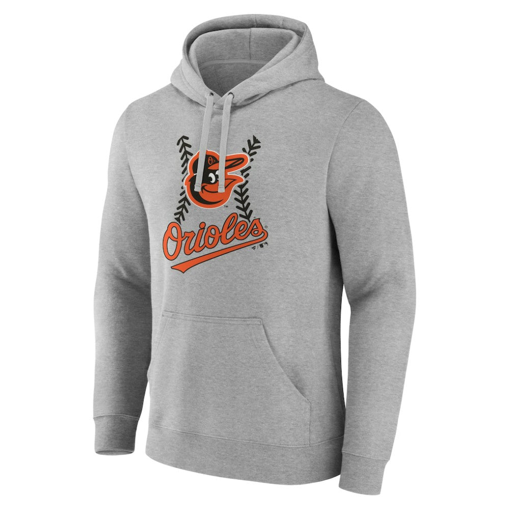 Baltimore Orioles Personalized Name & Number Fastball Pullover Hoodie Gray