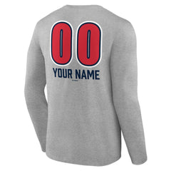 Boston Red Sox Personalized Name & Number Fastball Long Sleeve T-Shirt Gray
