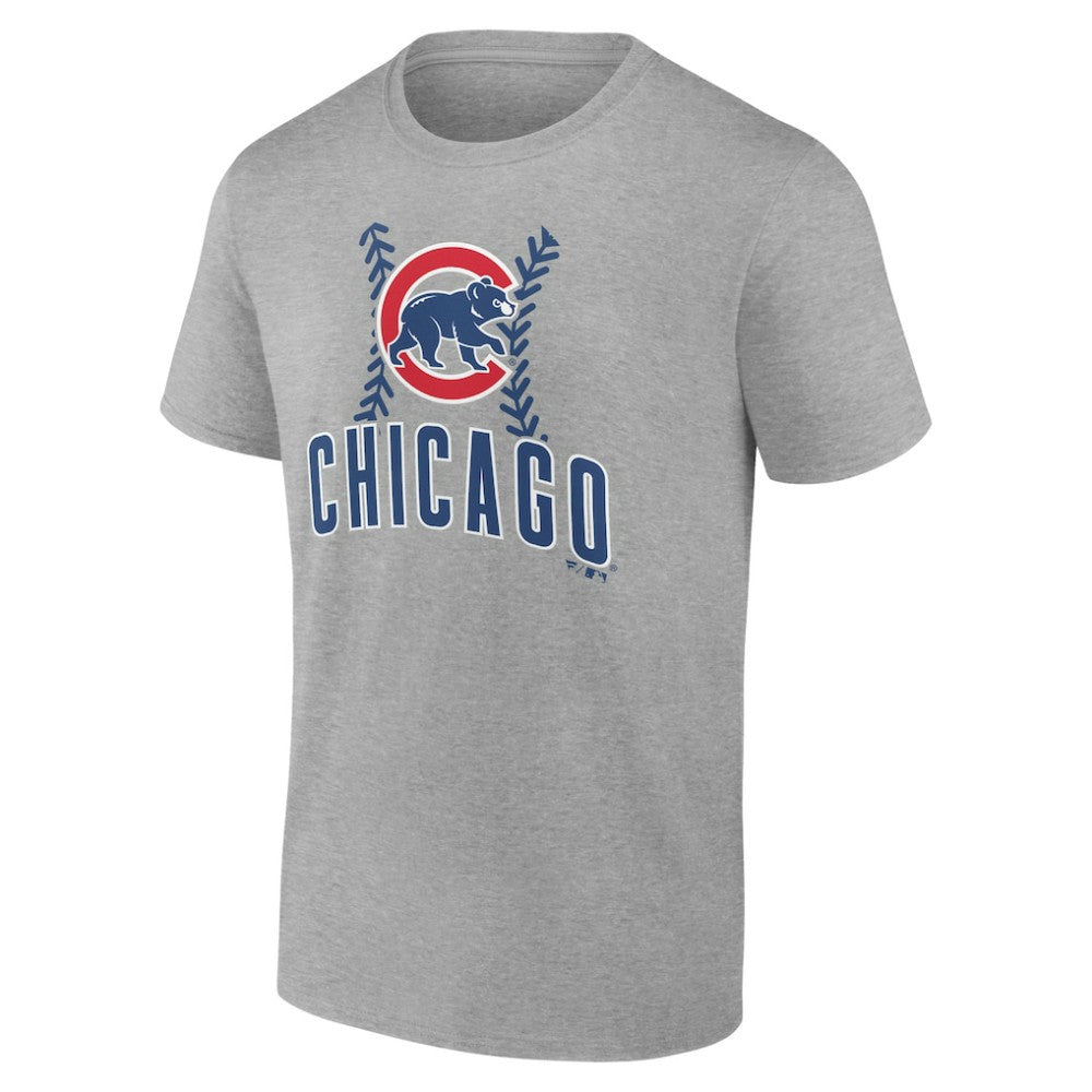 Chicago Cubs Personalized Name & Number Fastball T-Shirt Heather Gray