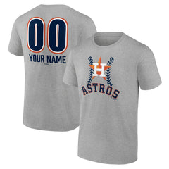 Houston Astros Personalized Name & Number Fastball T-Shirt Heather Gray