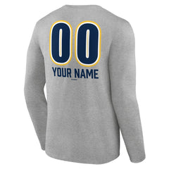 Milwaukee Brewers Personalized Name & Number Fastball Long Sleeve T-Shirt Gray