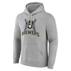 Milwaukee Brewers Personalized Name & Number Fastball Pullover Hoodie Gray