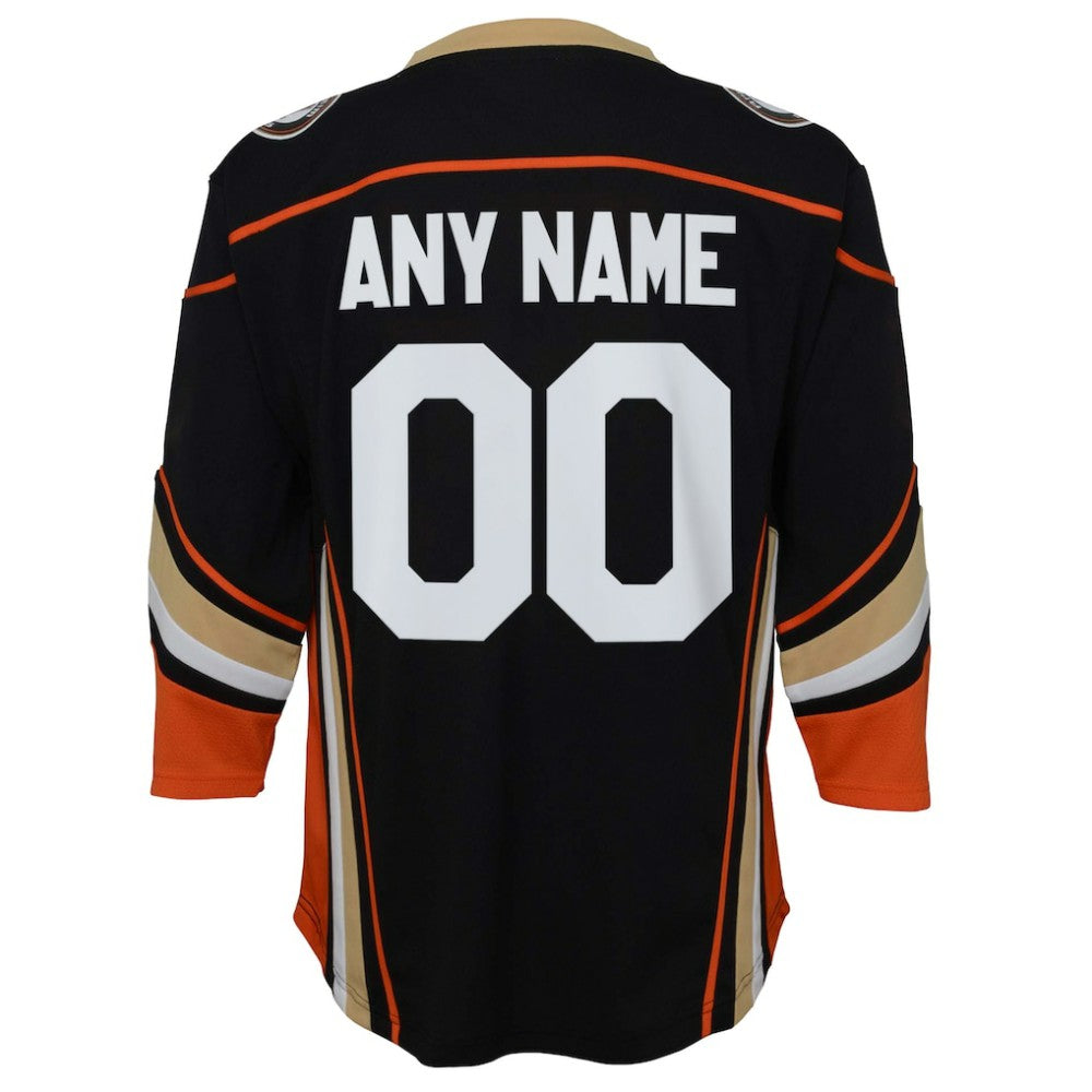 Anaheim Ducks Youth Home Replica Custom Jersey - Black Jerseys