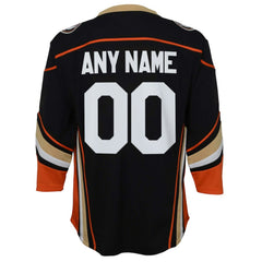 Anaheim Ducks Youth Home Replica Custom Jersey - Black Jerseys