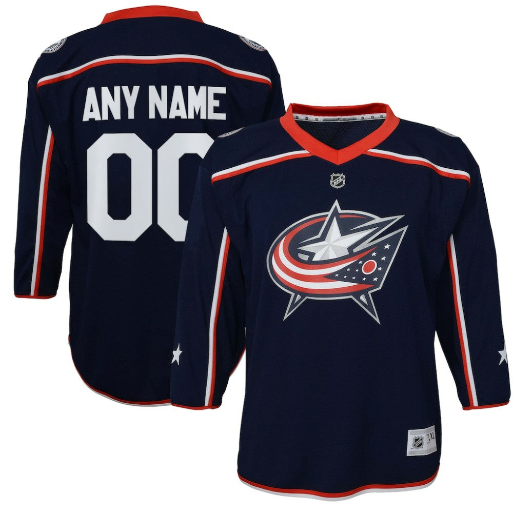Columbus Blue Jackets Youth Home Replica Custom Jersey - Navy Jerseys