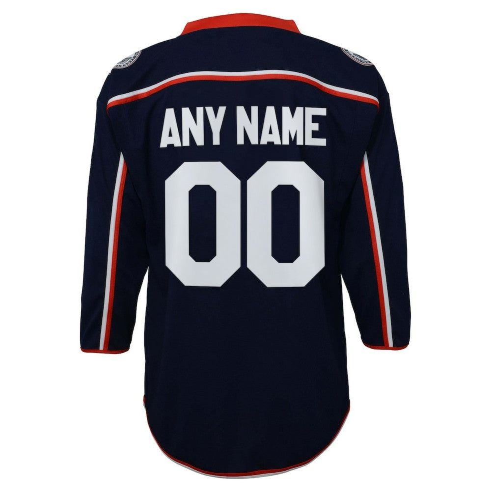 Columbus Blue Jackets Youth Home Replica Custom Jersey - Navy Jerseys