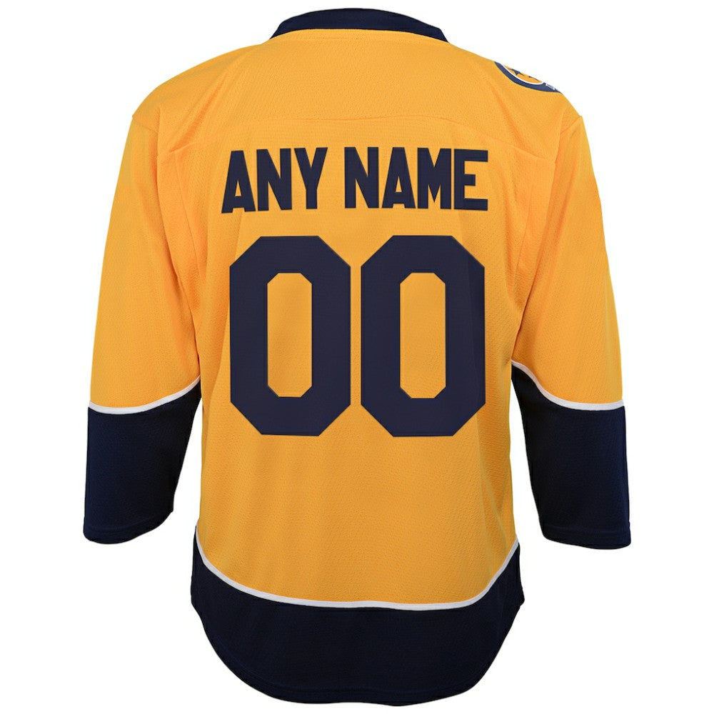 Nashville Predators Youth Home Replica Custom Jersey - Gold Jerseys