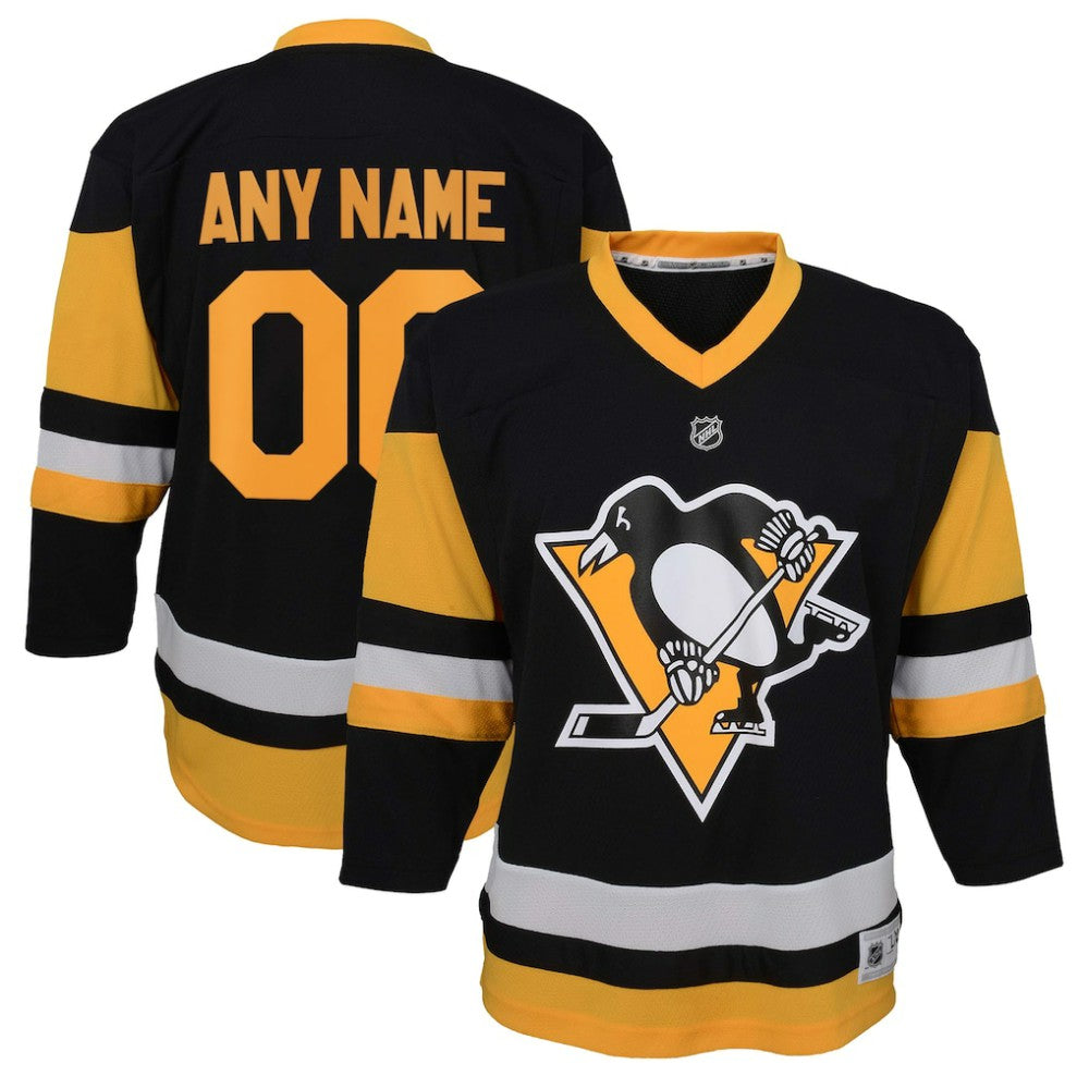 Pittsburgh Penguins Youth Home Replica Custom Jersey - Black Jerseys