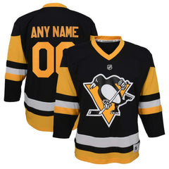 Pittsburgh Penguins Youth Home Replica Custom Jersey - Black Jerseys