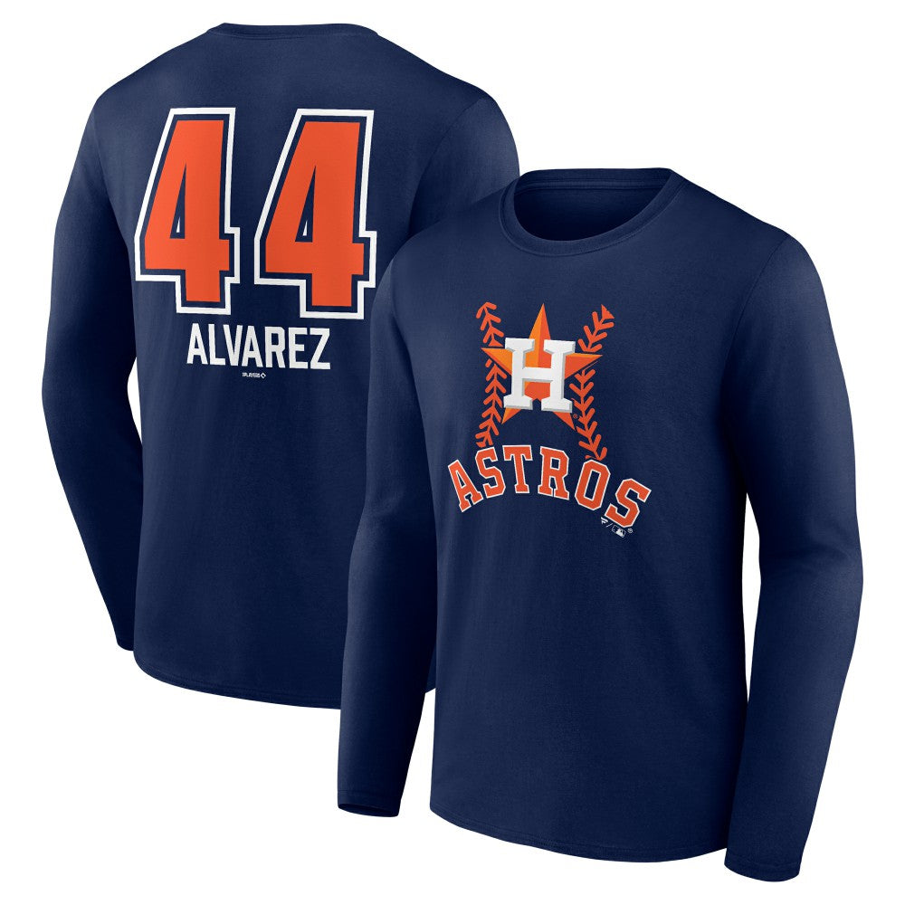 Yordan Alvarez Houston Astros Fastball Player Name & Number Long Sleeve T-Shirt Navy