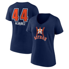 Yordan Alvarez Houston Astros Women's Fastball Player Name & Number V-Neck T-Shirt Navy