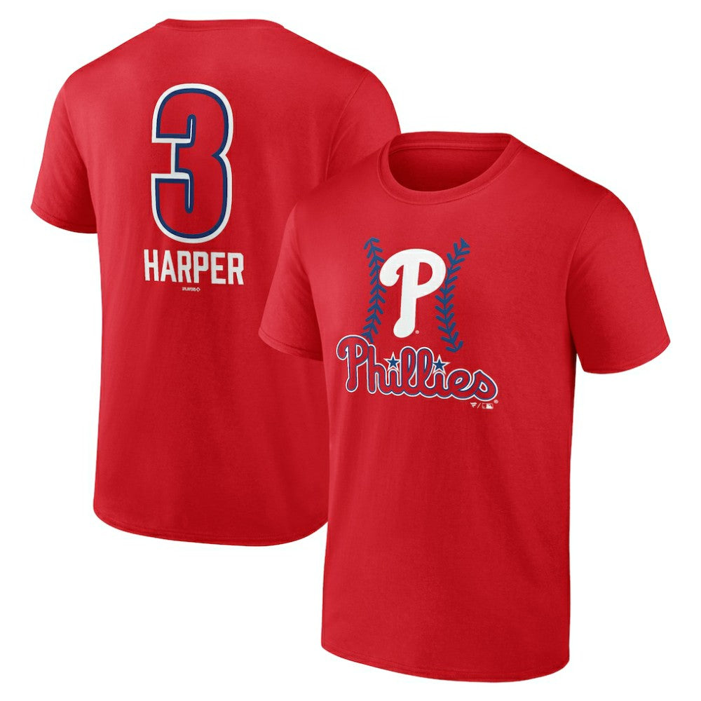Bryce Harper Philadelphia Phillies Fastball Player Name & Number T-Shirt Red