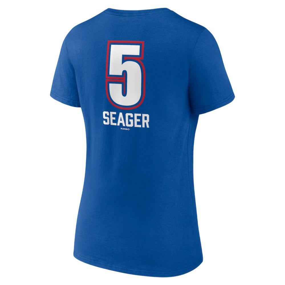 Corey Seager Texas Rangers Women's Fastball Player Name & Number V-Neck T-Shirt Royal