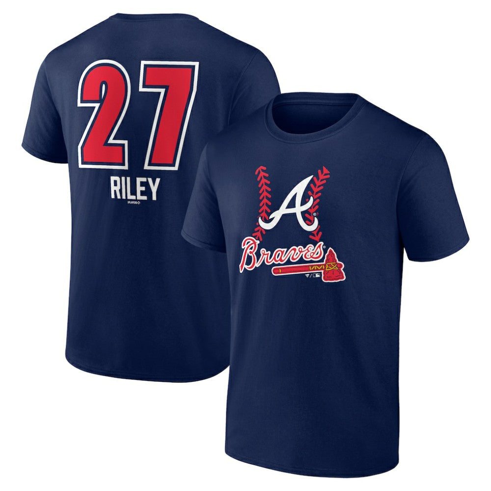 Austin Riley Atlanta Braves Fastball Player Name & Number T-Shirt Navy