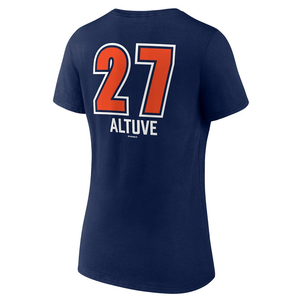 Jose Altuve Houston Astros Women's Fastball Player Name & Number V-Neck T-Shirt Navy
