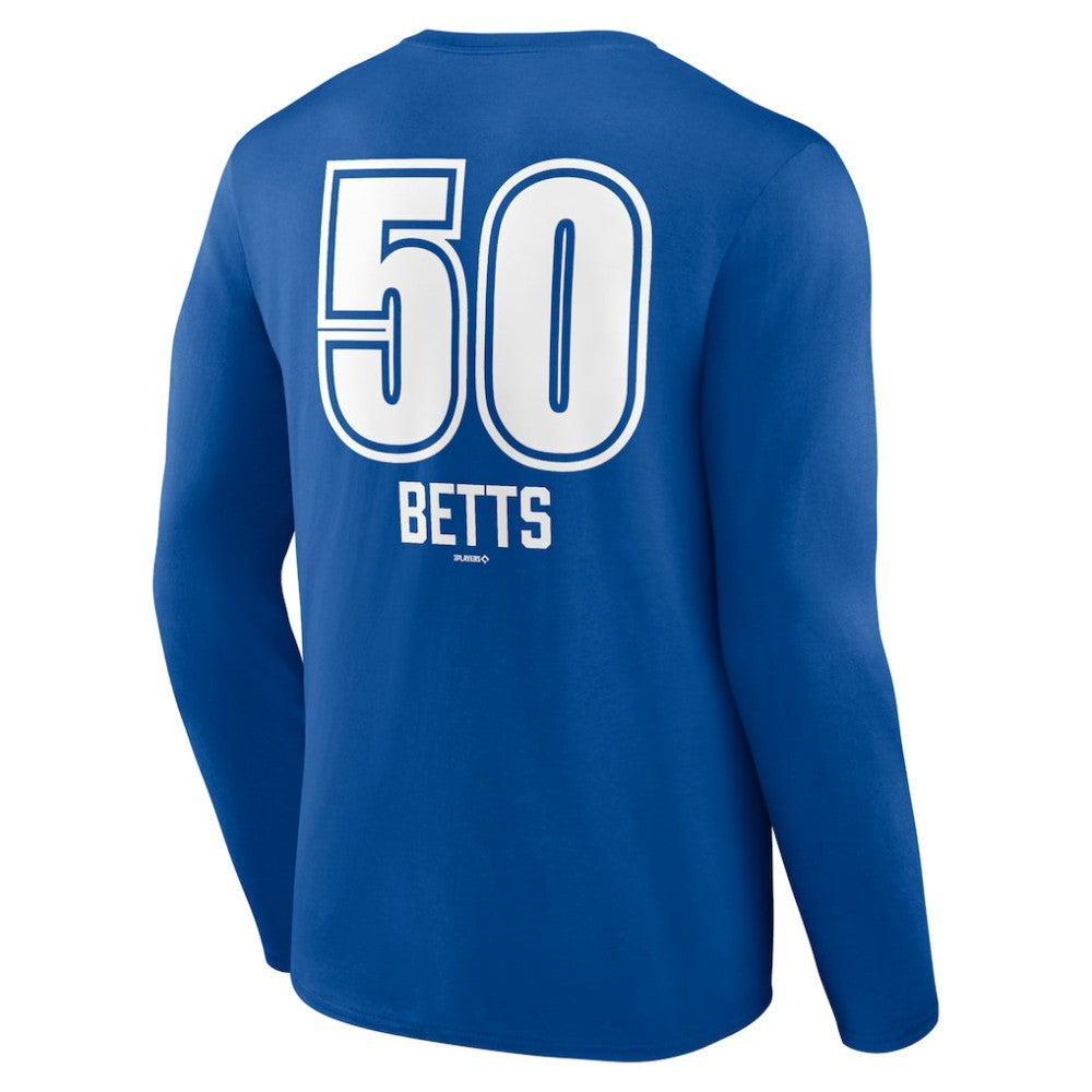 Mookie Betts Los Angeles Dodgers Fastball Player Name & Number Long Sleeve T-Shirt Royal