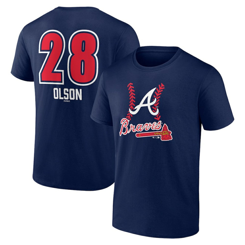 Matt Olson Atlanta Braves Fastball Player Name & Number T-Shirt Navy