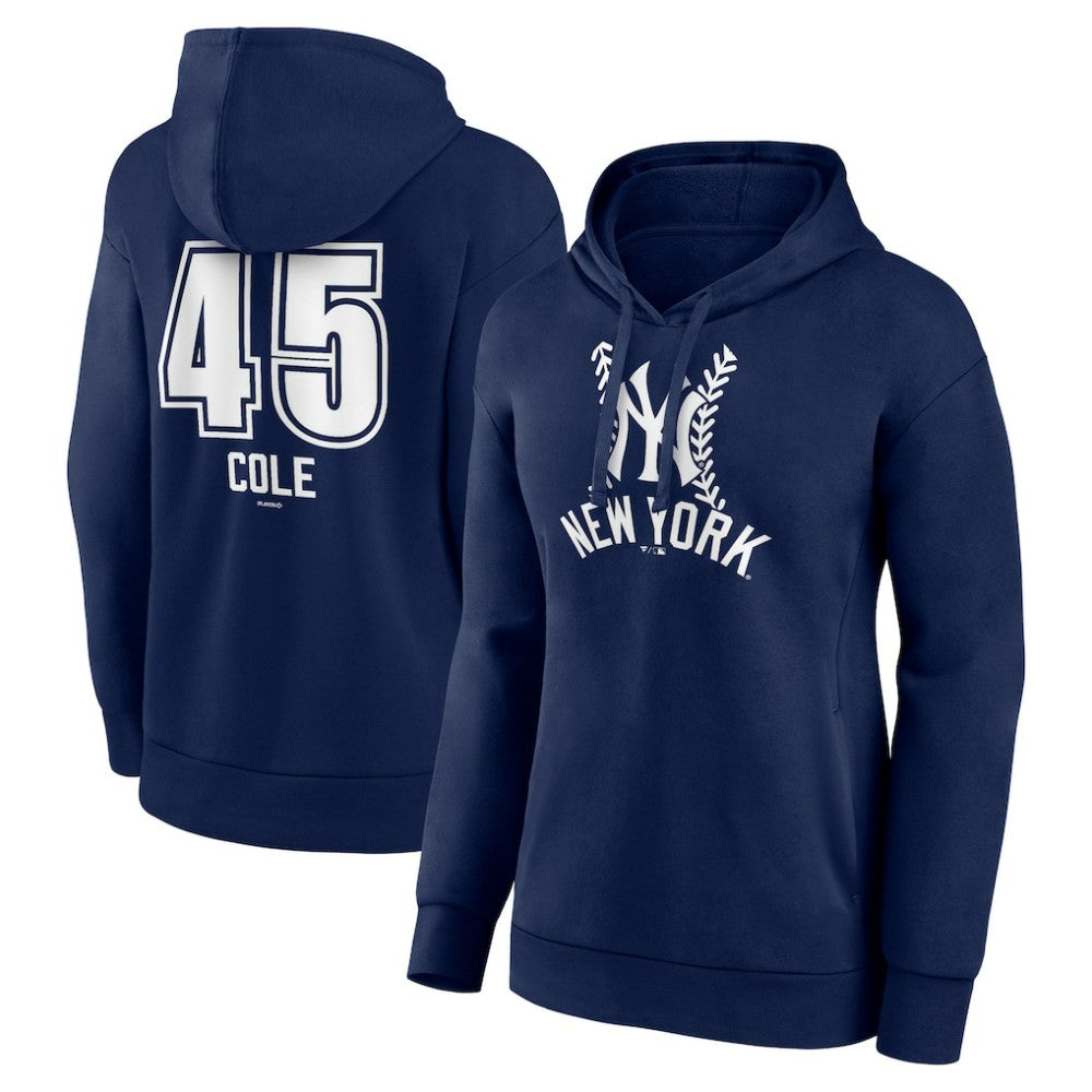 Gerrit Cole New York Yankees Women's Fastball Player Name & Number Pullover Hoodie Navy