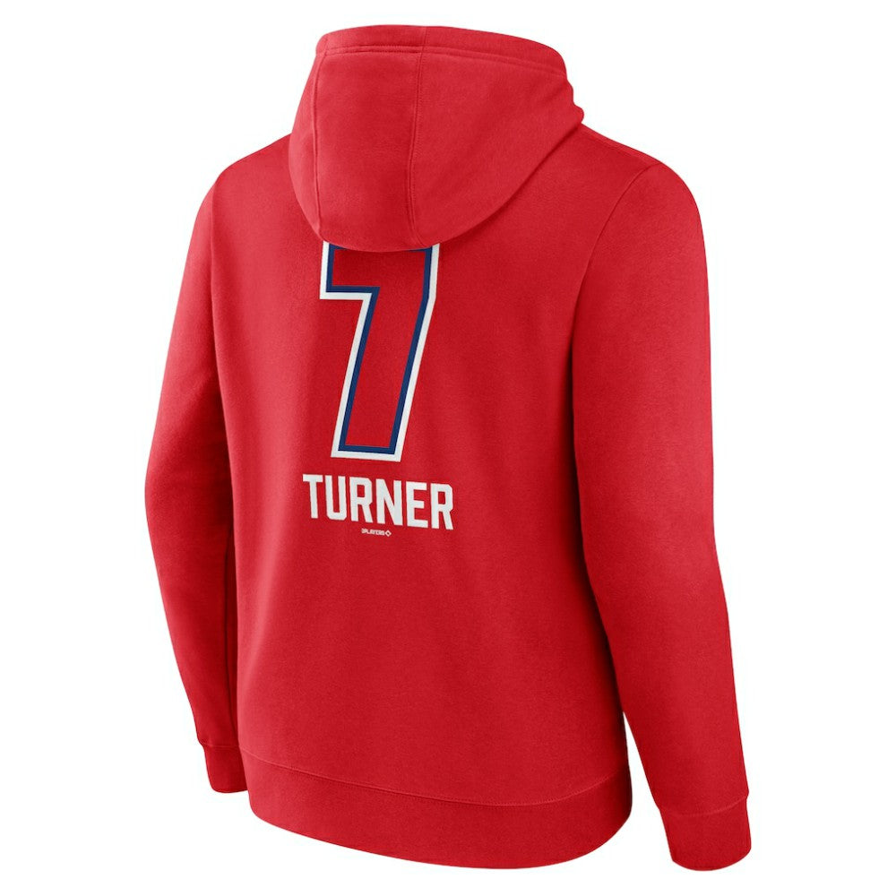 Trea Turner Philadelphia Phillies Fastball Player Name & Number Pullover Hoodie Red