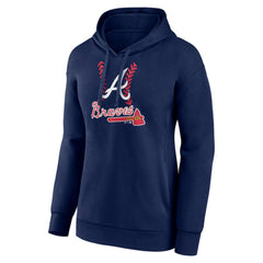 Spencer Strider Atlanta Braves Women's Fastball Player Name & Number Pullover Hoodie Navy