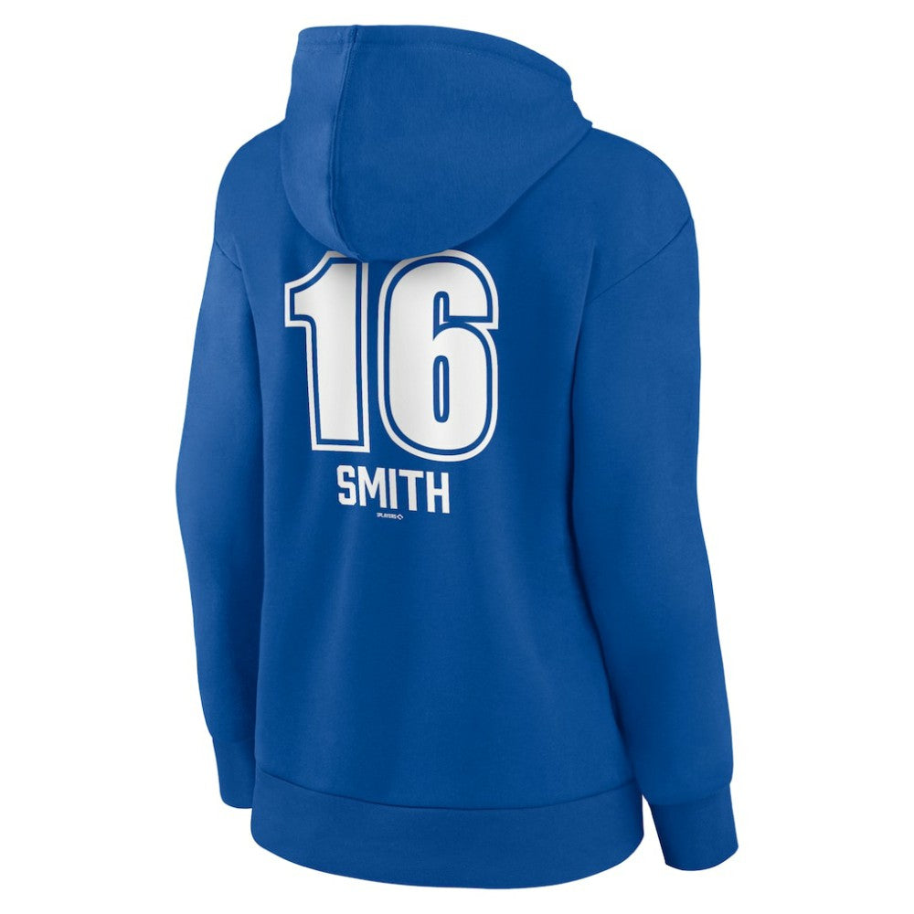 Will Smith Los Angeles Dodgers Women's Fastball Player Name & Number Pullover Hoodie Royal