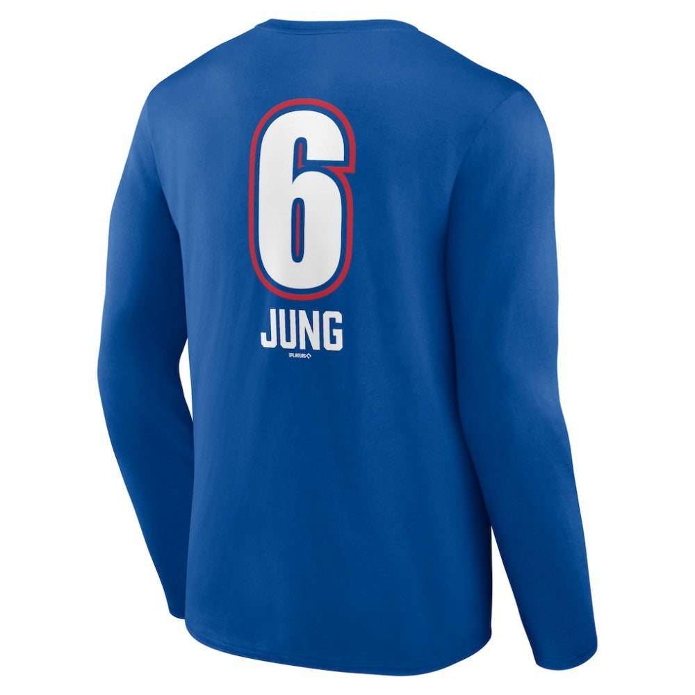 Josh Jung Texas Rangers Fastball Player Name & Number Long Sleeve T-Shirt Royal