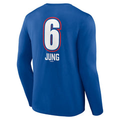Josh Jung Texas Rangers Fastball Player Name & Number Long Sleeve T-Shirt Royal