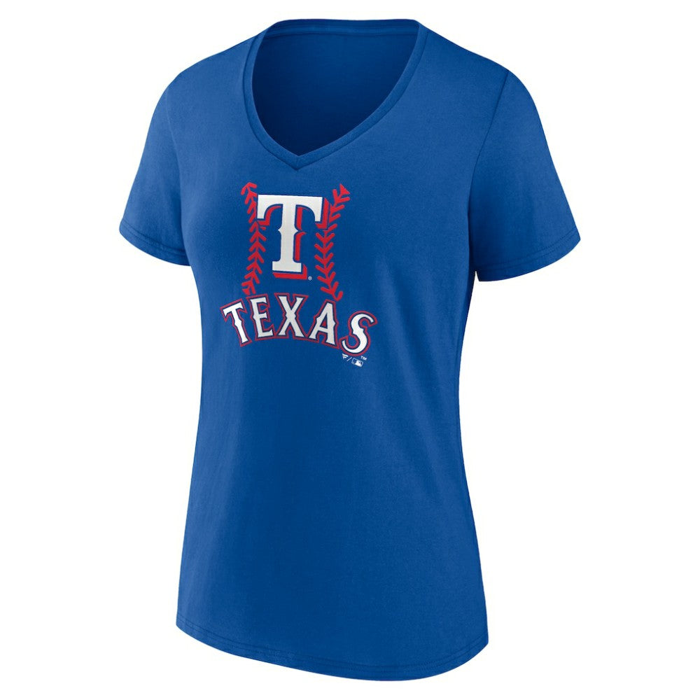 Josh Jung Texas Rangers Women's Fastball Player Name & Number V-Neck T-Shirt Royal