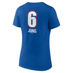 Josh Jung Texas Rangers Women's Fastball Player Name & Number V-Neck T-Shirt Royal