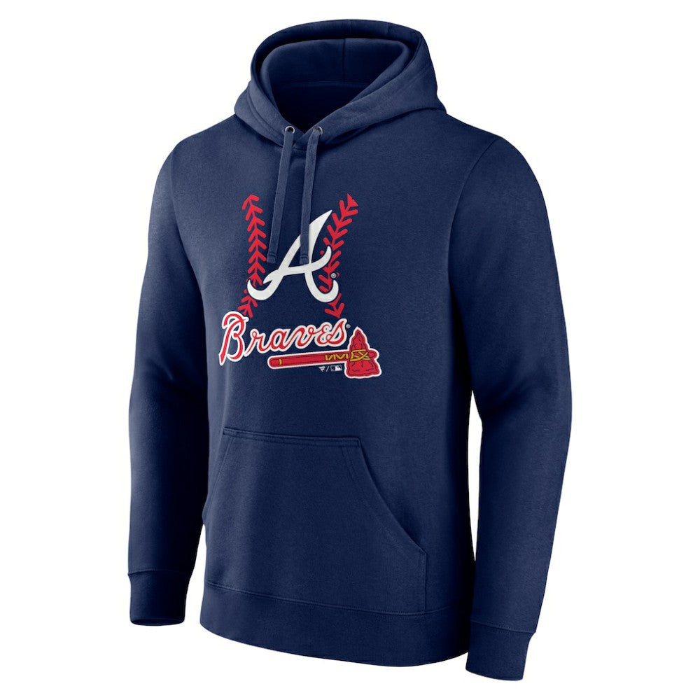 Ozzie Albies Atlanta Braves Fastball Player Name & Number Pullover Hoodie Navy