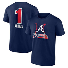 Ozzie Albies Atlanta Braves Fastball Player Name & Number T-Shirt Navy