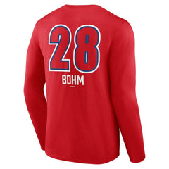 Alec Bohm Philadelphia Phillies Fastball Player Name & Number Long Sleeve T-Shirt Red