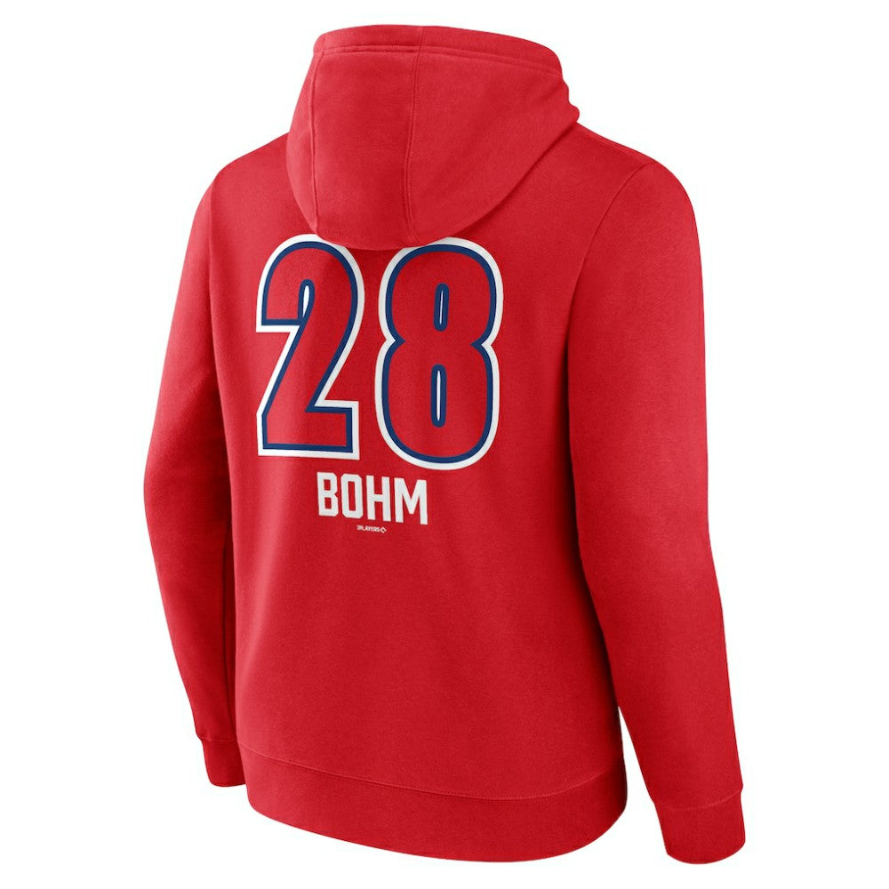 Alec Bohm Philadelphia Phillies Fastball Player Name & Number Pullover Hoodie Red