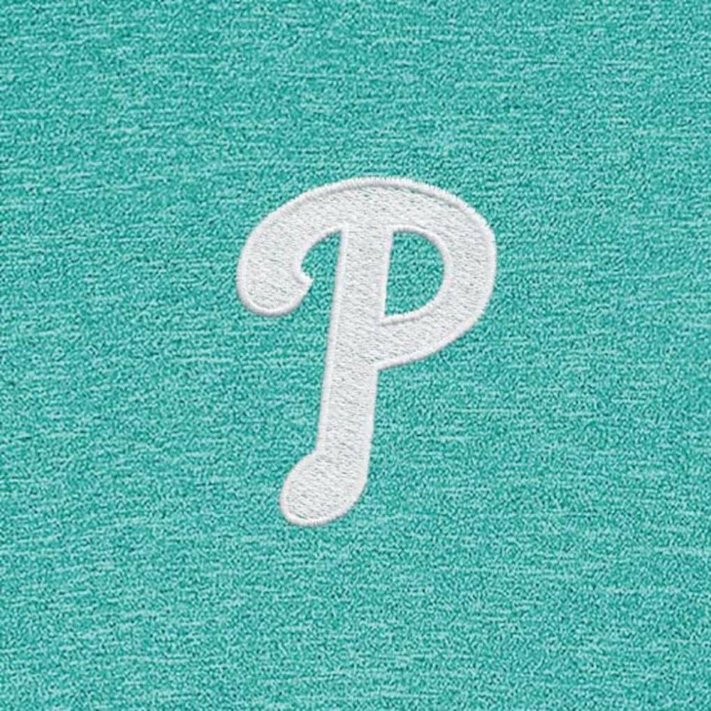 Philadelphia Phillies Antigua Hunk Quarter-Zip Top Heather Aqua