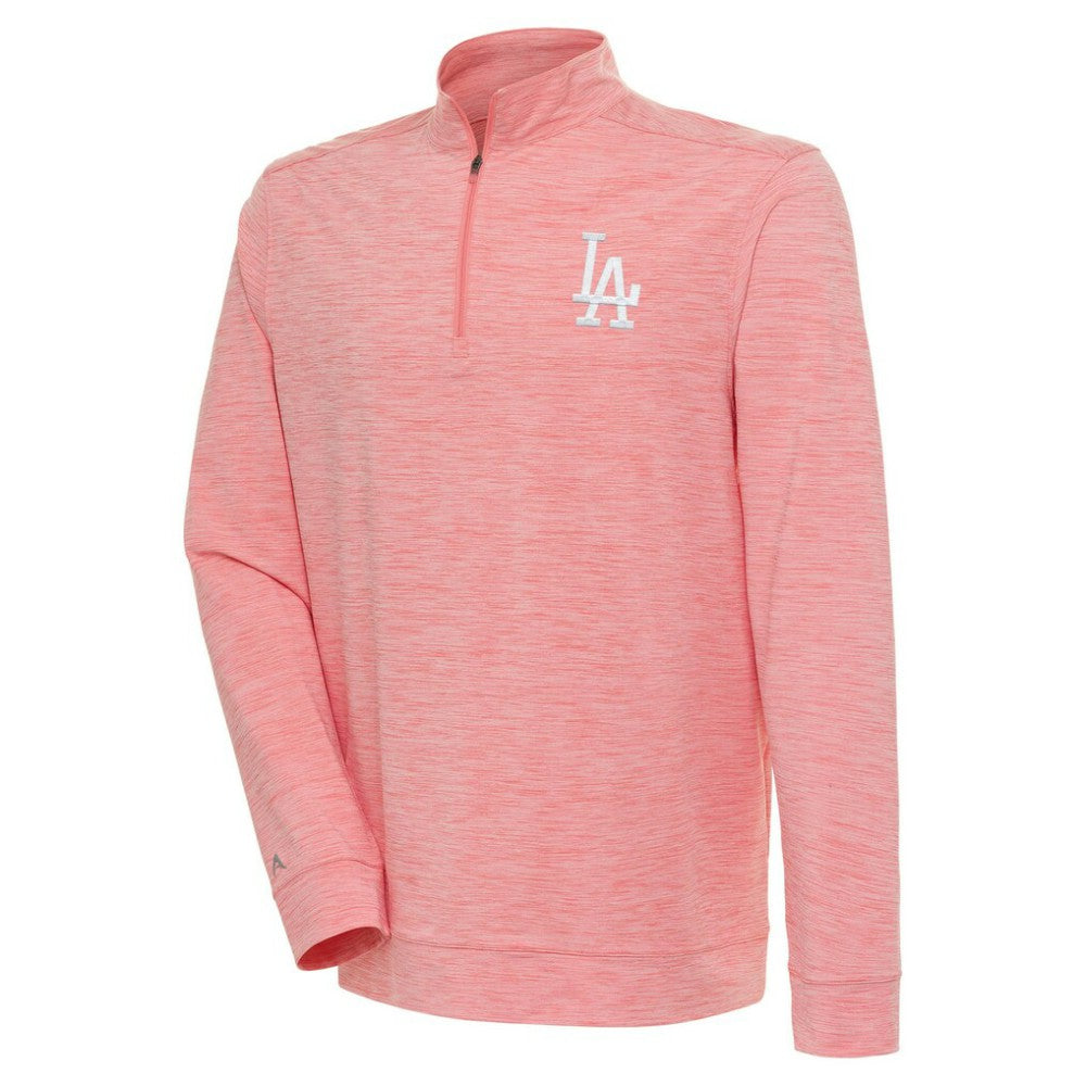 Los Angeles Dodgers Antigua Bright Quarter-Zip Pullover Top Coral