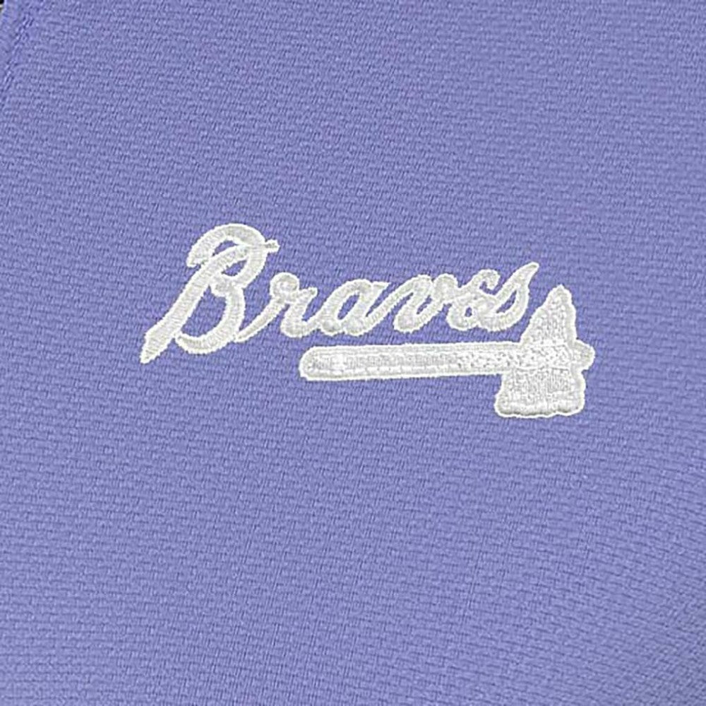 Atlanta Braves Antigua Women's Finish Quarter-Zip Pullover Top Purple