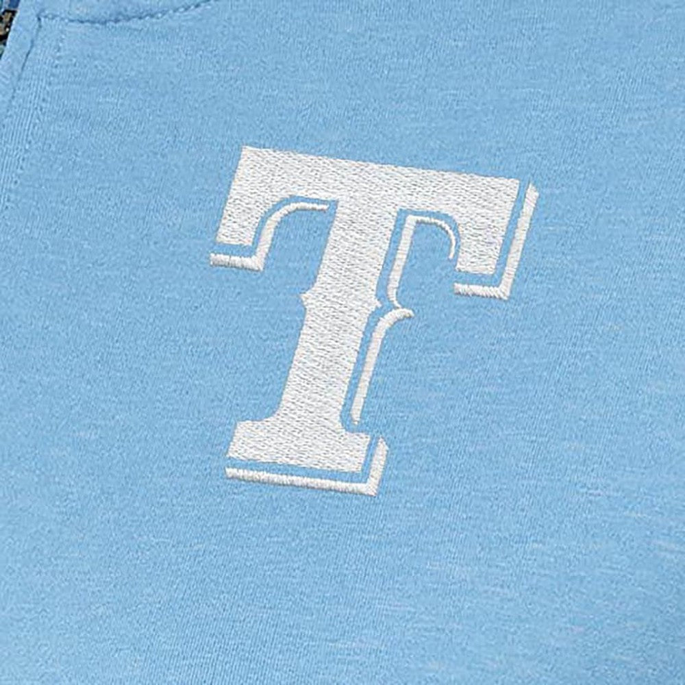 Texas Rangers Antigua Women's Mentor Quarter-Zip Pullover Top Light Blue