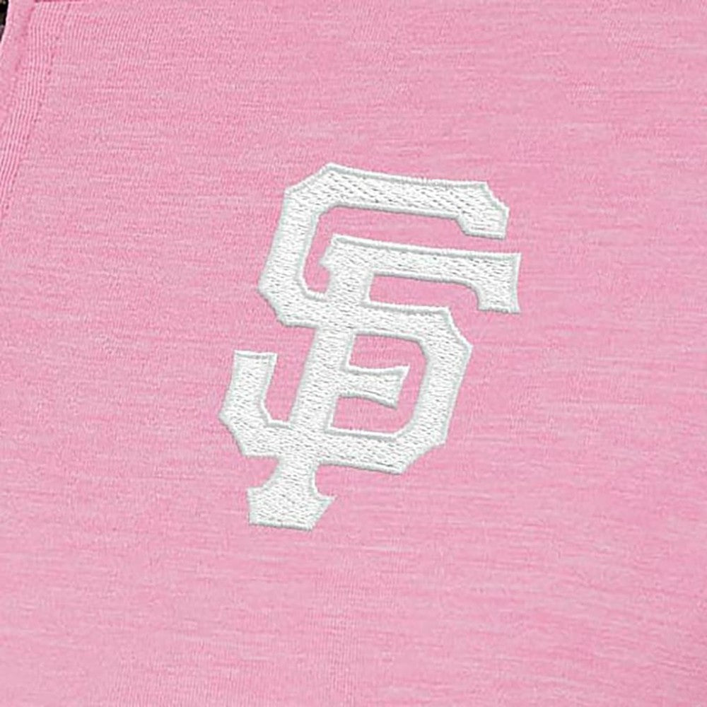 San Francisco Giants Antigua Women's Mentor Quarter-Zip Pullover Top Pink