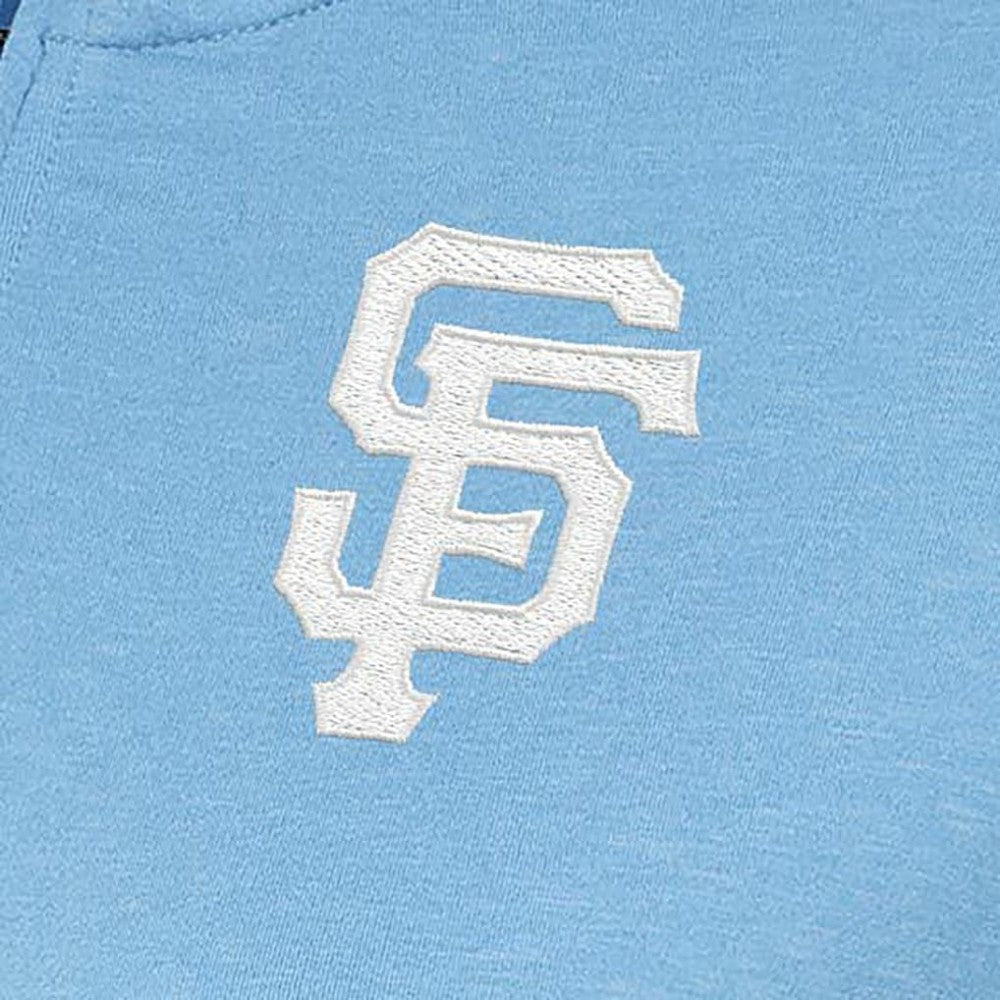 San Francisco Giants Antigua Women's Mentor Quarter-Zip Pullover Top Light Blue