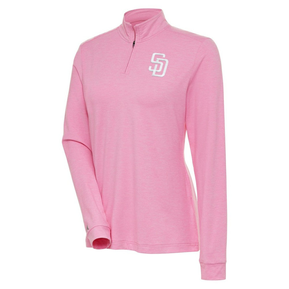 San Diego Padres Antigua Women's Mentor Quarter-Zip Pullover Top Pink