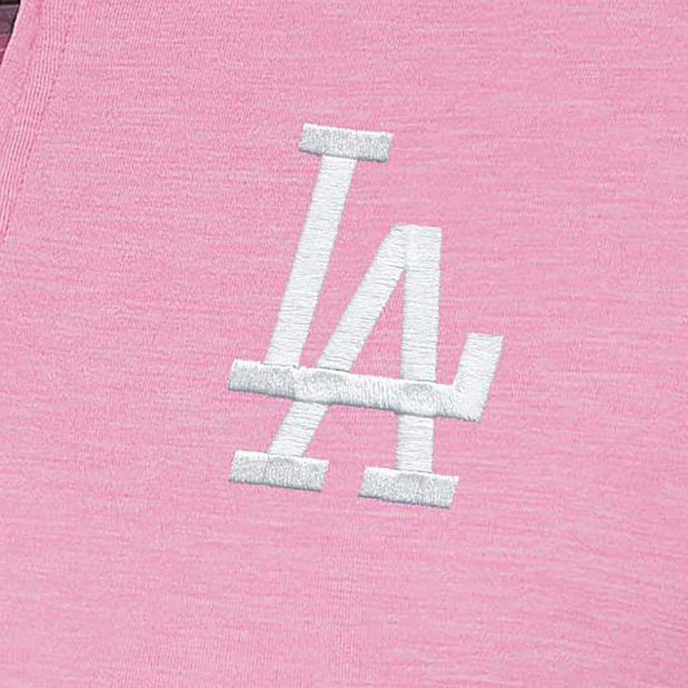Los Angeles Dodgers Antigua Women's Mentor Quarter-Zip Pullover Top Pink