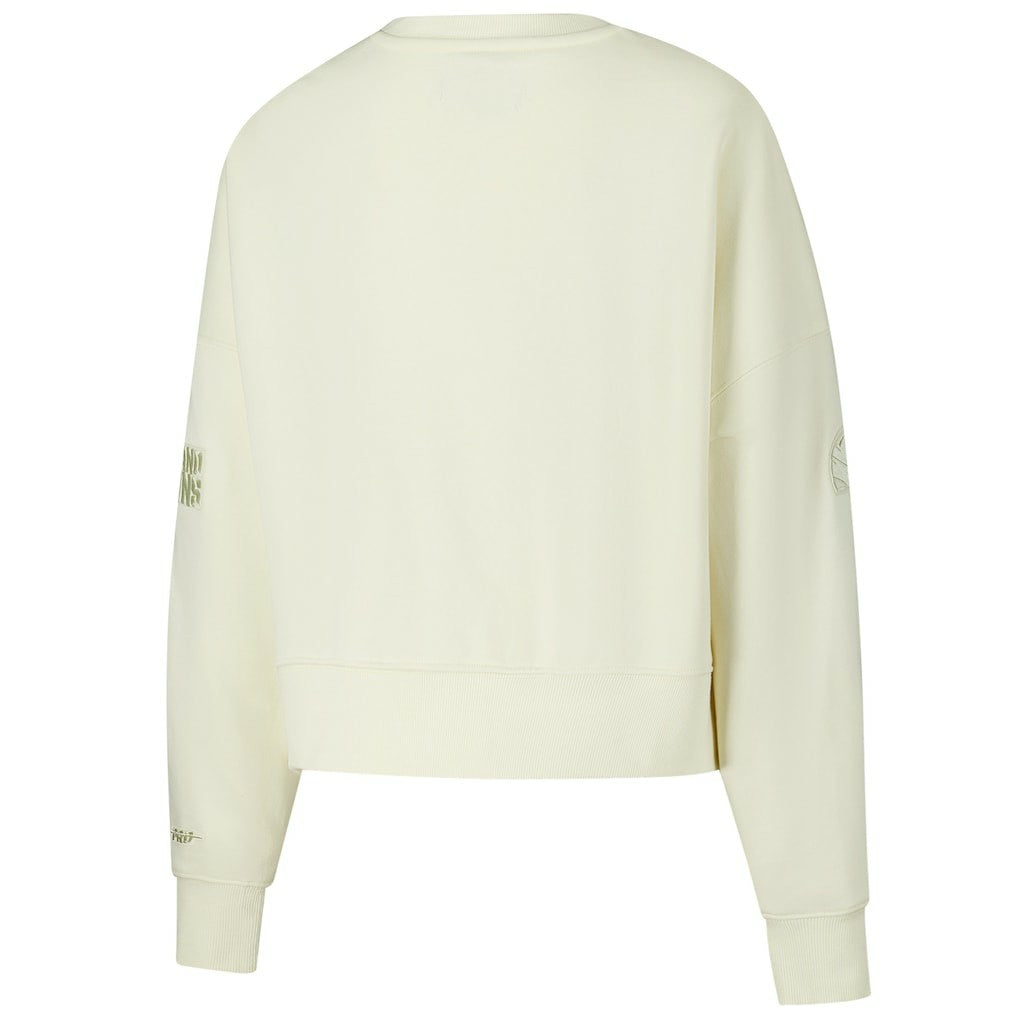 Cleveland Browns Pro Standard Triple Tonal Cropped Fleece Pullover Sweatshirt - Cream cheap