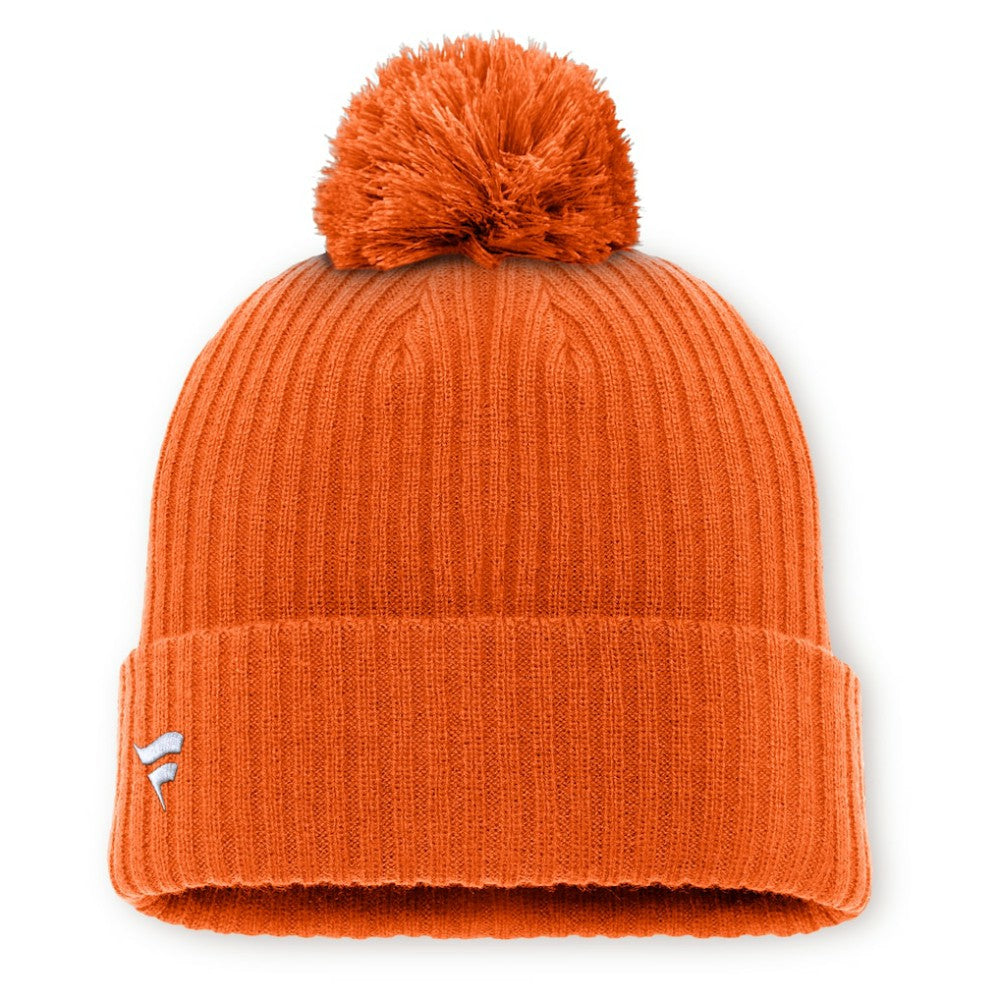 Philadelphia Flyers Fanatics Primary Logo Cuffed Knit Hat with Pom - Orange Hats