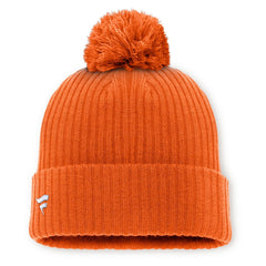 Philadelphia Flyers Fanatics Primary Logo Cuffed Knit Hat with Pom - Orange Hats