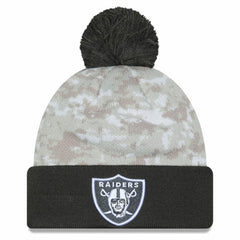 Las Vegas Raiders New Era 2024 Salute To Service Digital Camo Cuffed Knit Hat with Pom - White/Graphite outlet